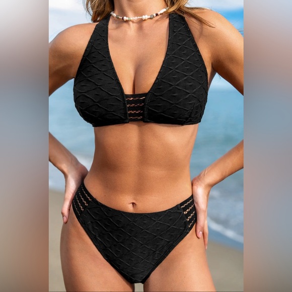 NWTS Black Textured Bikini - Picture 7 of 7